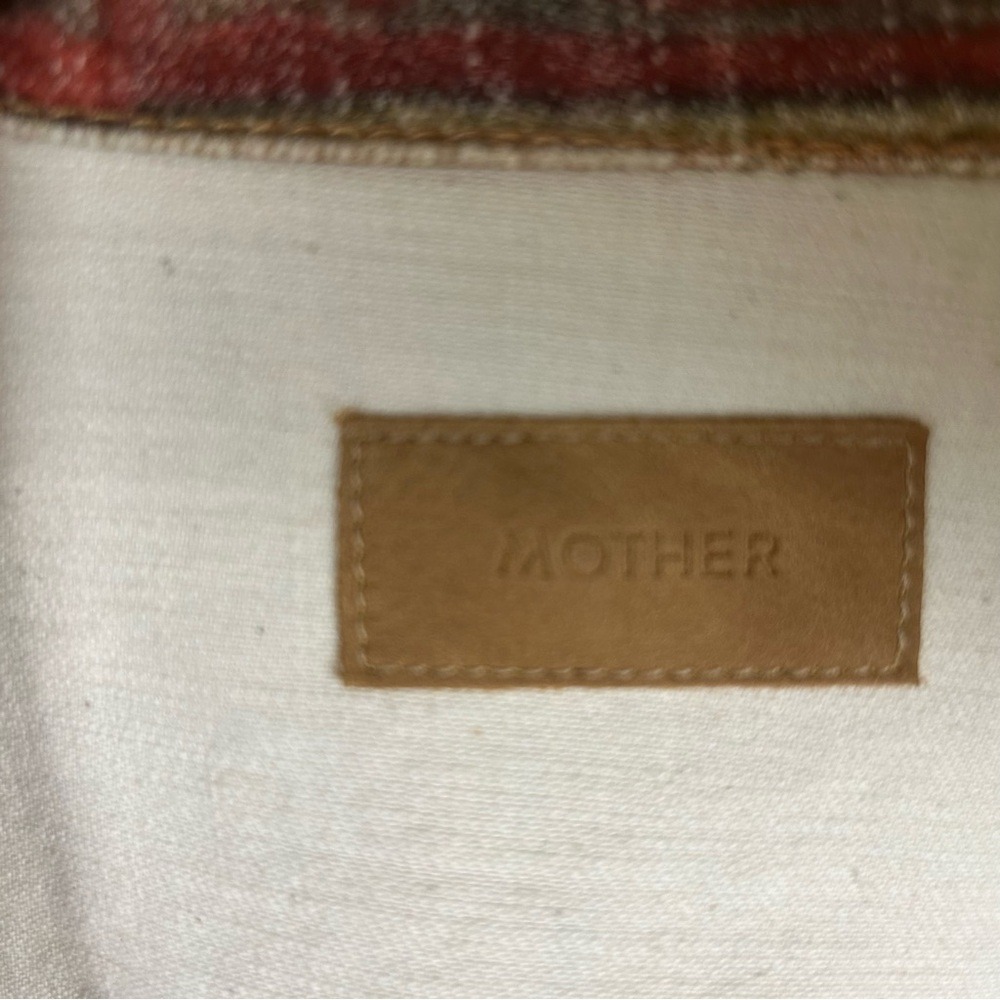 Mother Denim Jacket Shrunken Mountain Drifter Rust Cream Boho L - Picture 2 of 11
